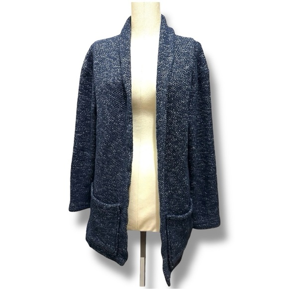 294 ZARA | EUC Turkey Women’s Blue Open Front Knit Cardigan Sweater (size M) - Picture 2 of 12